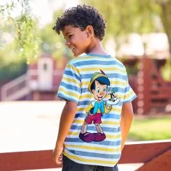 Disney Pinocchio And Jiminy Cricket Striped T-Shirt For Kids -Disney 5007048020047 5