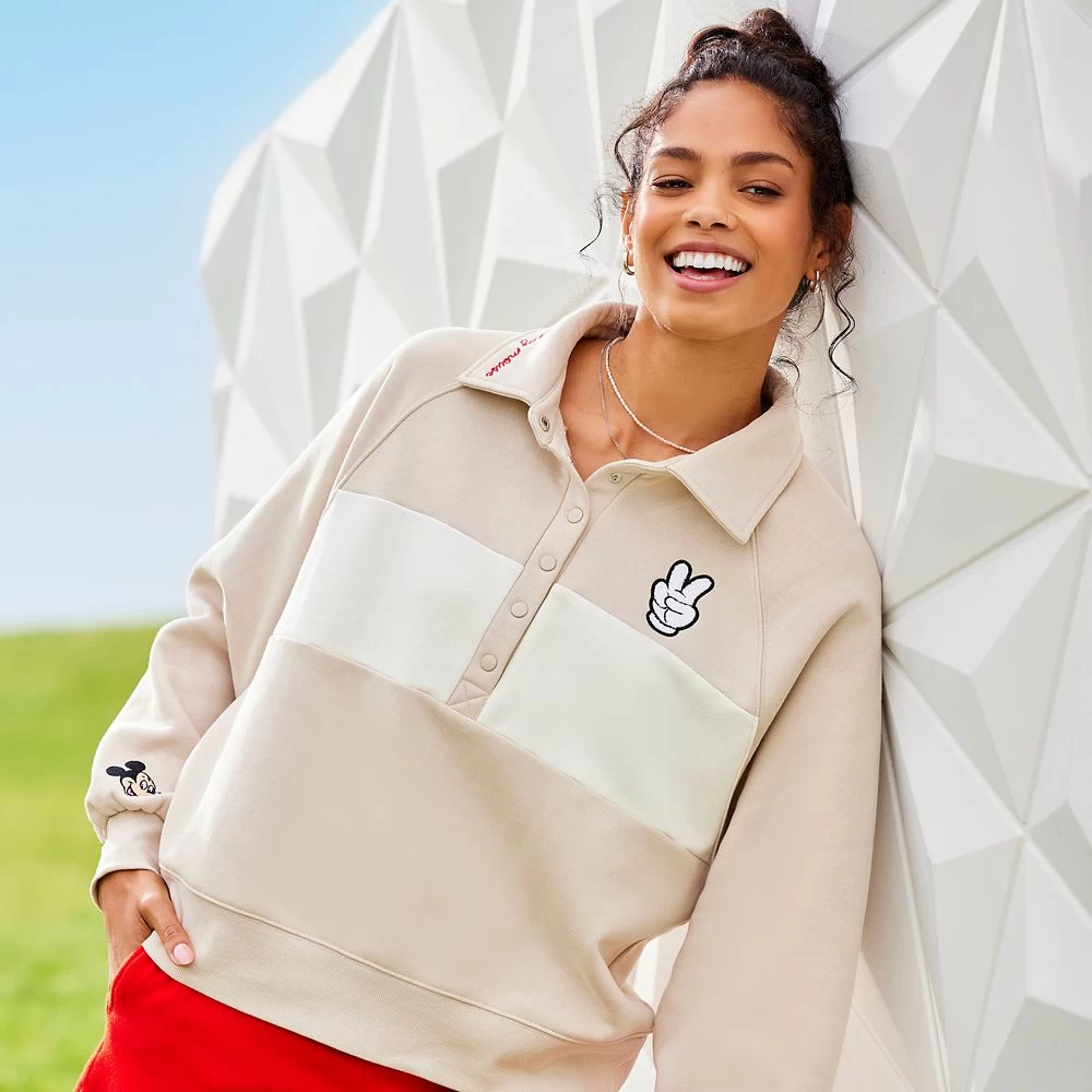 Disney Mickey Mouse Peace Sign Sweatshirt For Women 4 Disney Mickey Mouse Peace Sign Sweatshirt For Women - Image 2