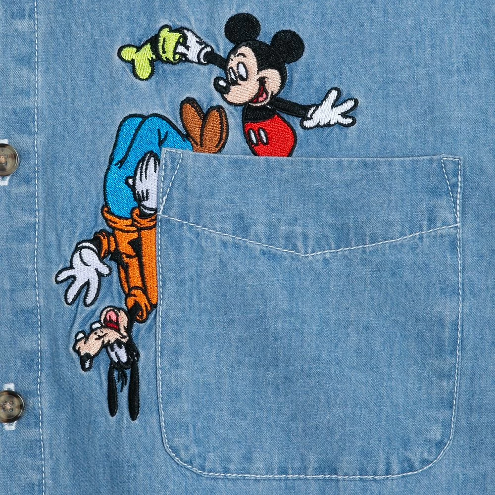 Disney Mickey Mouse And Friends Denim Shirt For Adults 7 Disney Mickey Mouse And Friends Denim Shirt For Adults - Image 5