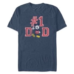 Disney Mickey Mouse ''#1 Dad'' Heathered T-Shirt For Men